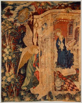 The Annunciation An Exuberant Tapestry of Color and Intricate Detailing!